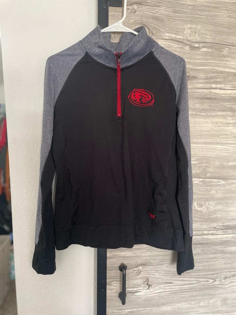 PINK Victoria's Secret Black Quarter-Zip Pullover with Iowa State